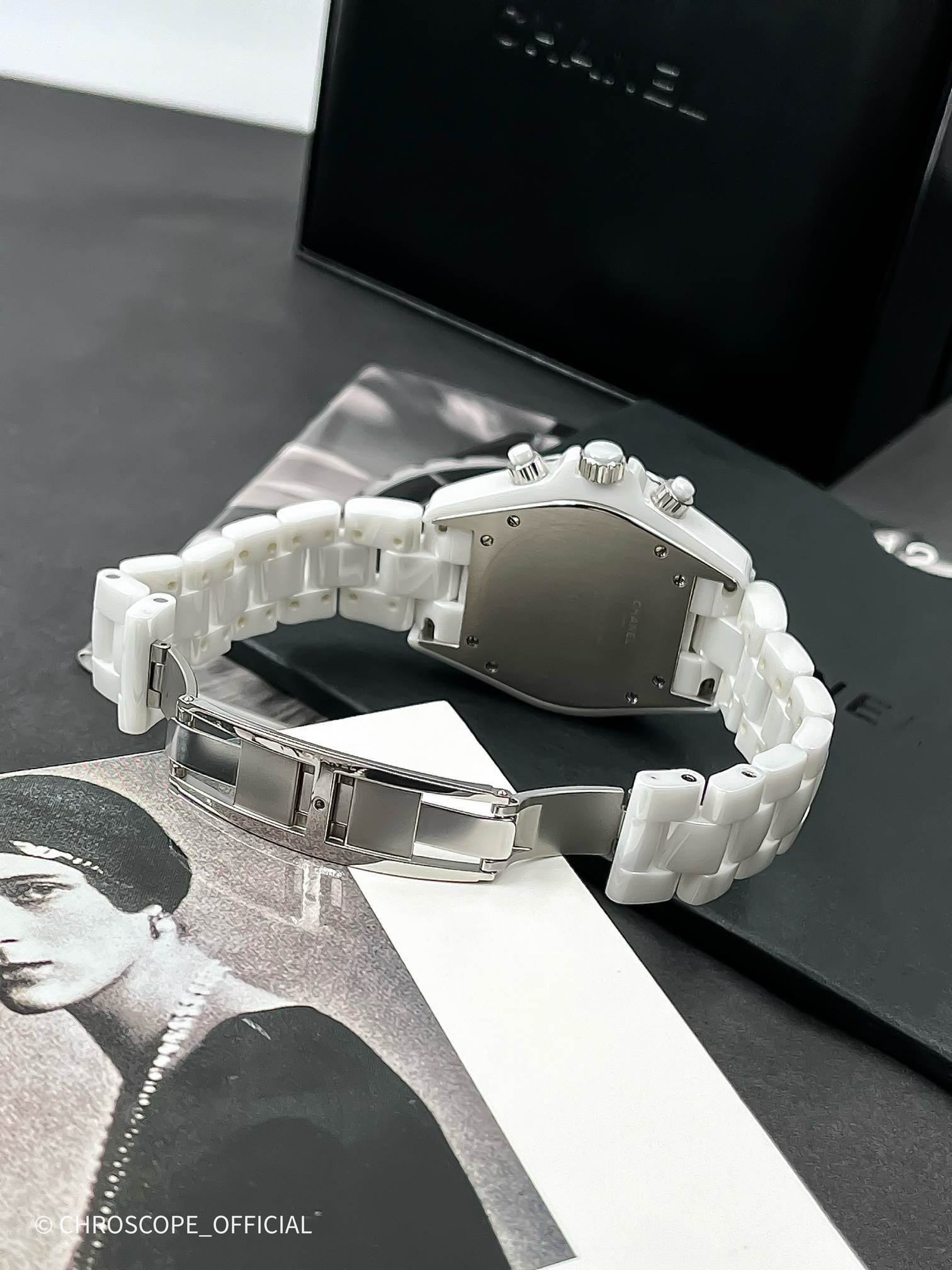 Chanel&nbsp;&nbsp;-&nbsp;&nbsp;J12 Chronograph Ceramic Diamond Ladies Watch
