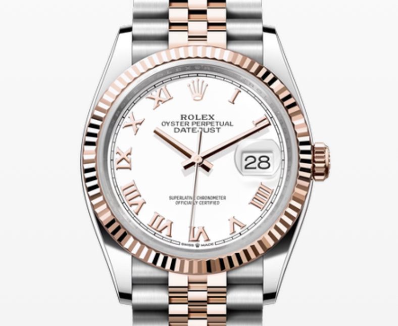 Rolex&nbsp;&nbsp;-&nbsp;&nbsp;DATEJUST 36 DATEJUST - STEEL AND  PINK GOLD  FLUTED BEZEL