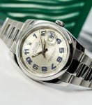 Rolex&nbsp;&nbsp;-&nbsp;&nbsp;Datejust SILVER DECORATED DIAL WITH BLUE ARABIC INDEX 36 mm