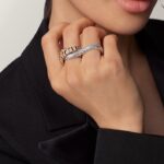 Cartier&nbsp;&nbsp;-&nbsp;&nbsp;Кольцо Cartier TRINITY на два пальца, лак, паве
