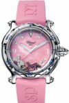 Chopard&nbsp;&nbsp;-&nbsp;&nbsp;Happy Beach in Steel on Pink Rubber Strap with Pink Mother of Pearl Dial 28/8347/8 403_rubber