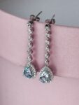 Ювелирные изделия&nbsp;&nbsp;-&nbsp;&nbsp;Серьги с голубыми топазами и бриллиантами  0.45 ct