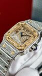 Cartier&nbsp;&nbsp;-&nbsp;&nbsp;Santos Automatic Two Tone Steel and Yellow Gold Diamond